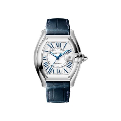 Roadster watch Large model, automatic movement, steel, interchangeable metal bracelet and leather straps