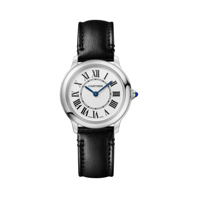 Montre Ronde Must de Cartier, 29mm, mouvement quartz, acier, bracelet en matière non-animale