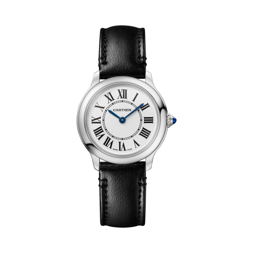 Ronde Must de Cartier watch, 29 mm, quartz movement, steel, strap made without animal materials