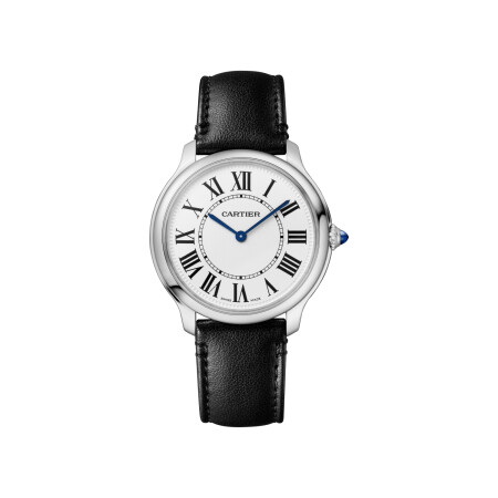 Montre Ronde Must de Cartier, 36mm, mouvement quartz, acier, bracelet en matière non-animale