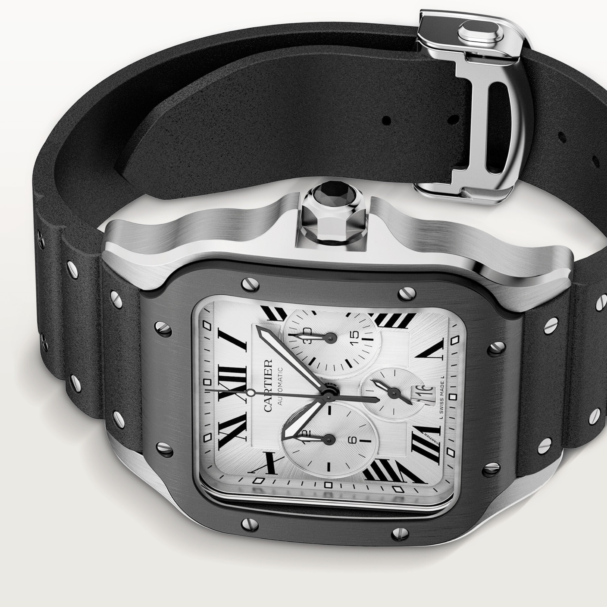 Cartier santos 100 shops bracelet caoutchouc