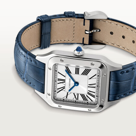 Montre Cartier Santos-Dumont Petit modèle, mouvement quartz, acier, cuir