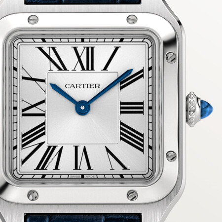 Montre Cartier Santos-Dumont Petit modèle, mouvement quartz, acier, cuir