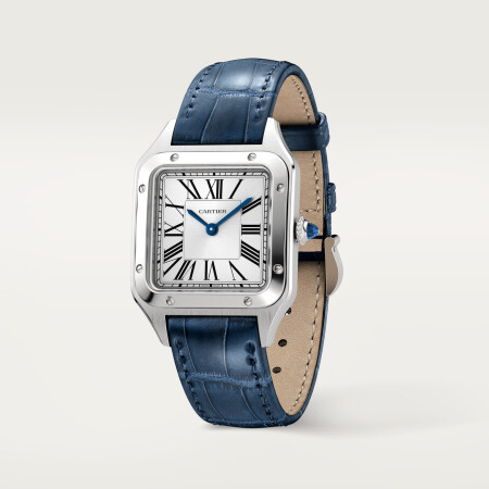 Montre Cartier Santos-Dumont Petit modèle, mouvement quartz, acier, cuir