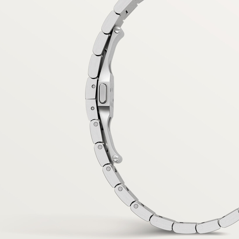 Montre Santos de Cartier Grand modèle, mouvement automatique, acier, bracelets métal et cuir interchangeables