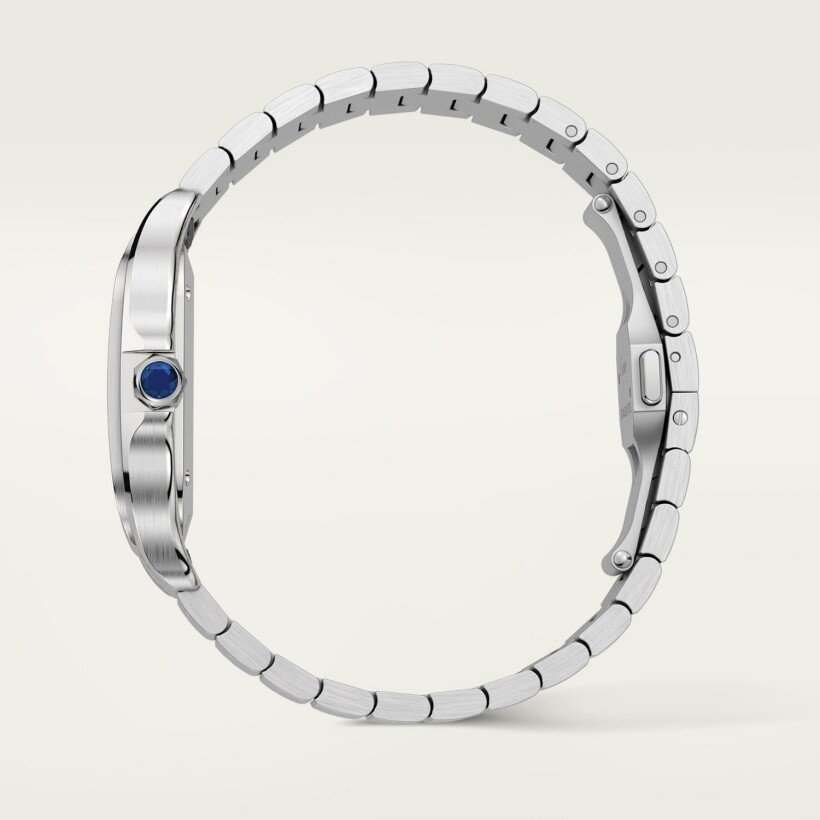 Santos de Cartier watch, Large model, automatic movement, steel, interchangeable metal and leather straps