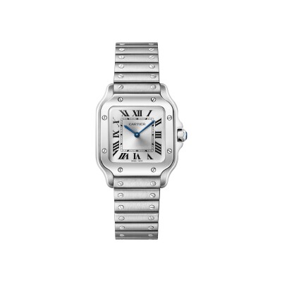 Santos de Cartier watch Small model, quartz movement, steel, interchangeable metal and leather straps