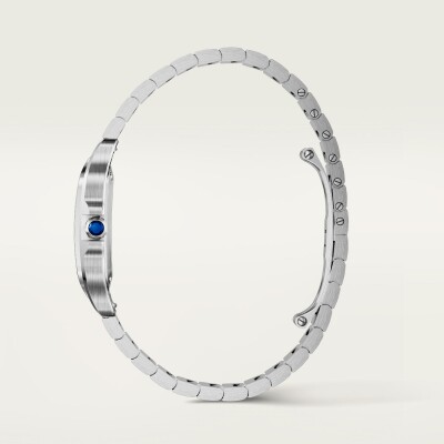 Montre Santos de Cartier Petit modèle, mouvement quartz, acier, bracelets métal et cuir interchangeables
