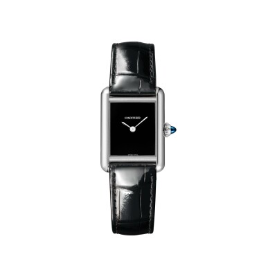 Tank Must de Cartier watch Small model, quartz movement, steel, leather