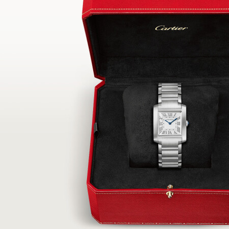 Montre Cartier Tank Française Moyen modèle, mouvement quartz, acier