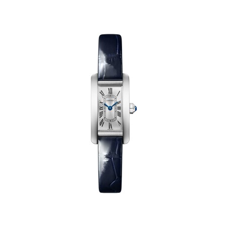 Cartier Tank Américaine watch Mini model, quartz movement, steel, leather