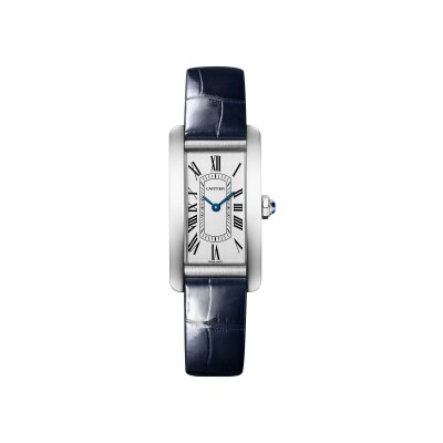 Cartier Tank Américaine watch Small model, quartz movement, steel, leather