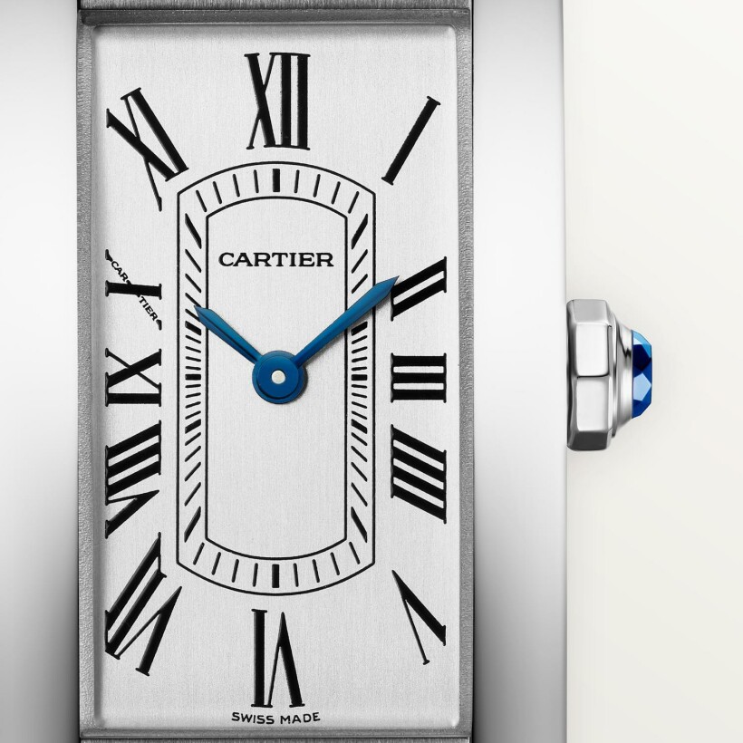 Montre Cartier Tank Américaine Petit modèle, mouvement quartz, acier, cuir