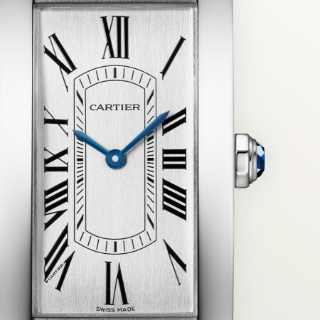 Cartier Tank Américaine watch Large model, automatic mechanical movement, steel, leather