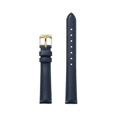 Bracelet de montre Cluse 14 mm Leather Navy Blue, Gold Colour