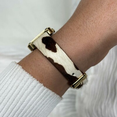 Bracelet de montre Cluse 14 mm Cow Print Leather, Gold Colour