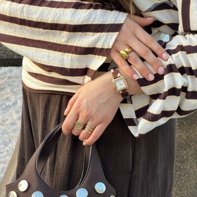 Bracelet de montre Cluse 14 mm Cow Print Leather, Gold Colour