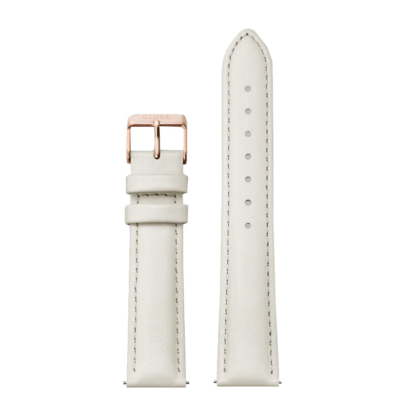 Bracelet de montre Cluse 18 mm Leather off-white, Rose Gold