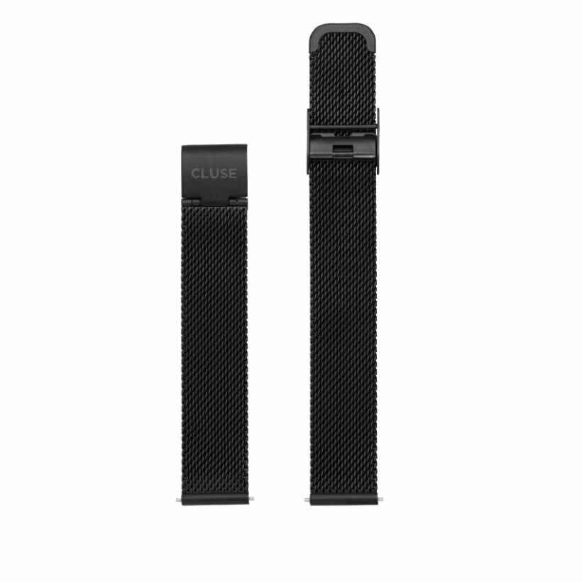 Bracelet de montre Cluse en acier plaqué noir, 16mm