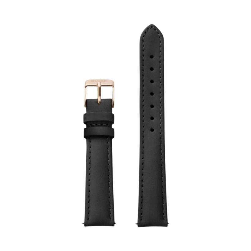 Bracelet de montre Cluse en cuir, black, 16mm