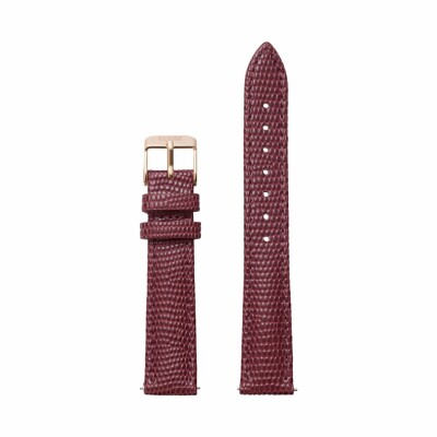 Bracelet de montre Cluse en cuir, burgundy lizard, 16mm
