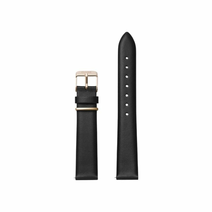 Bracelet de montre Cluse en cuir, black, 16mm