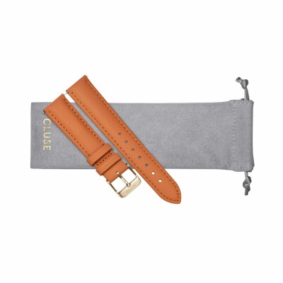 Bracelet de montre Cluse en cuir Sunset Orange/Gold, 18mm
