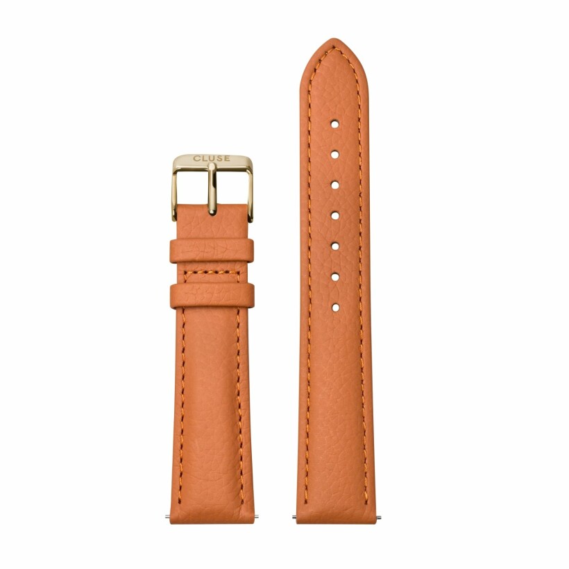 Bracelet de montre Cluse en cuir Sunset Orange/Gold, 18mm