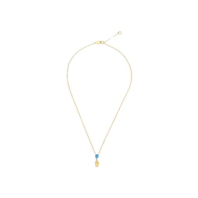 Collier Nanis Dancing Azure en or jaune, diamants et topaze Bleu London