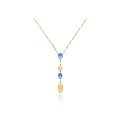 Collier Nanis Dancing Azure en or jaune, diamants et topaze Bleu London