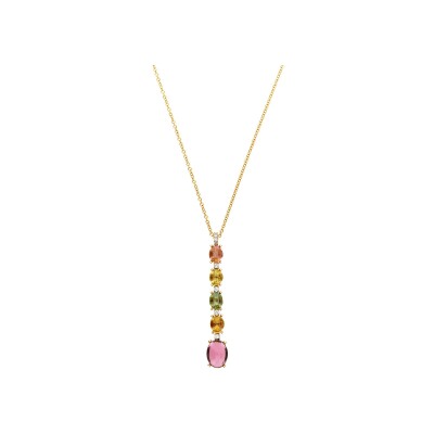 Collier Nanis Dancing Tourmalines en or jaune, diamants et tourmaline