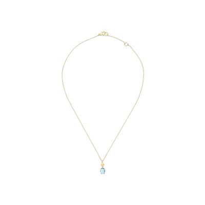 Collier Nanis Dancing Azure en or jaune, diamants et topaze Bleu London