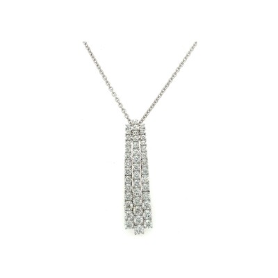 Collier 3 rangées en or blanc et diamant
