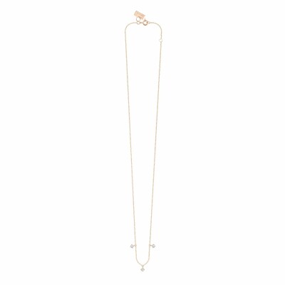 Collier Vanrycke Stardust en or rose et 3 diamants