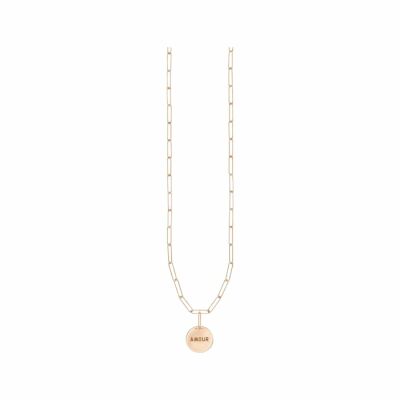 Collier Vanrycke Shaman Or rose et Talisman, taille 42