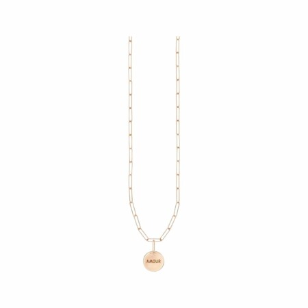 Collier Vanrycke Shaman Or rose et Talisman, taille 42