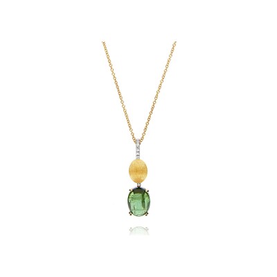 Collier Nanis Dancing Tourmalines en or jaune, diamants et tourmaline