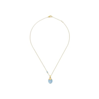 Collier Nanis Dancing Azure en or jaune, diamants et aigue-marine