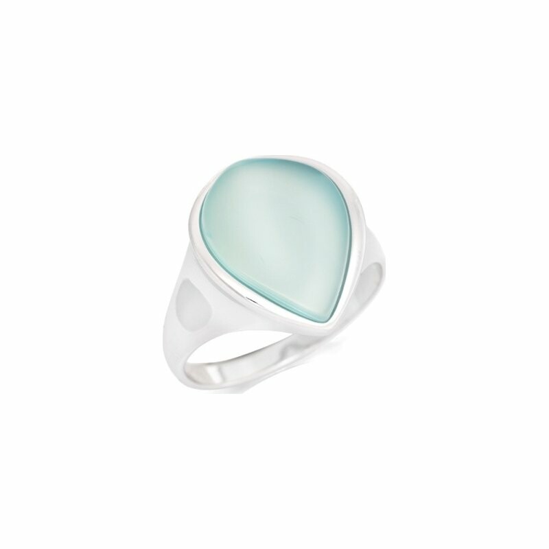 Bague en argent rhodié et agate