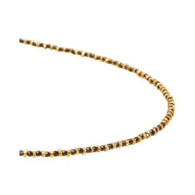 Collier Une A Une Gaya en laiton doré et onyx noir