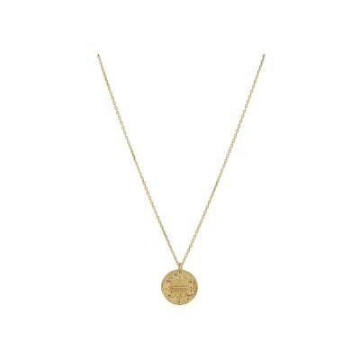 Collier Une A Une Majorelle Blue en laiton doré et zircons