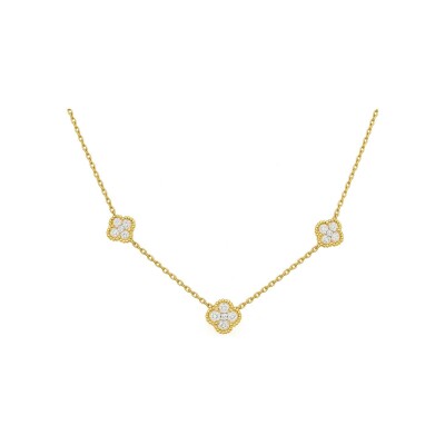 Collier Trèfles en or jaune et diamant