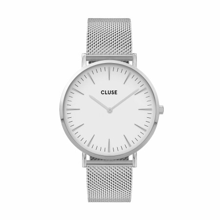 Montre Cluse Boho Chic Mesh, Silver, White/Silver