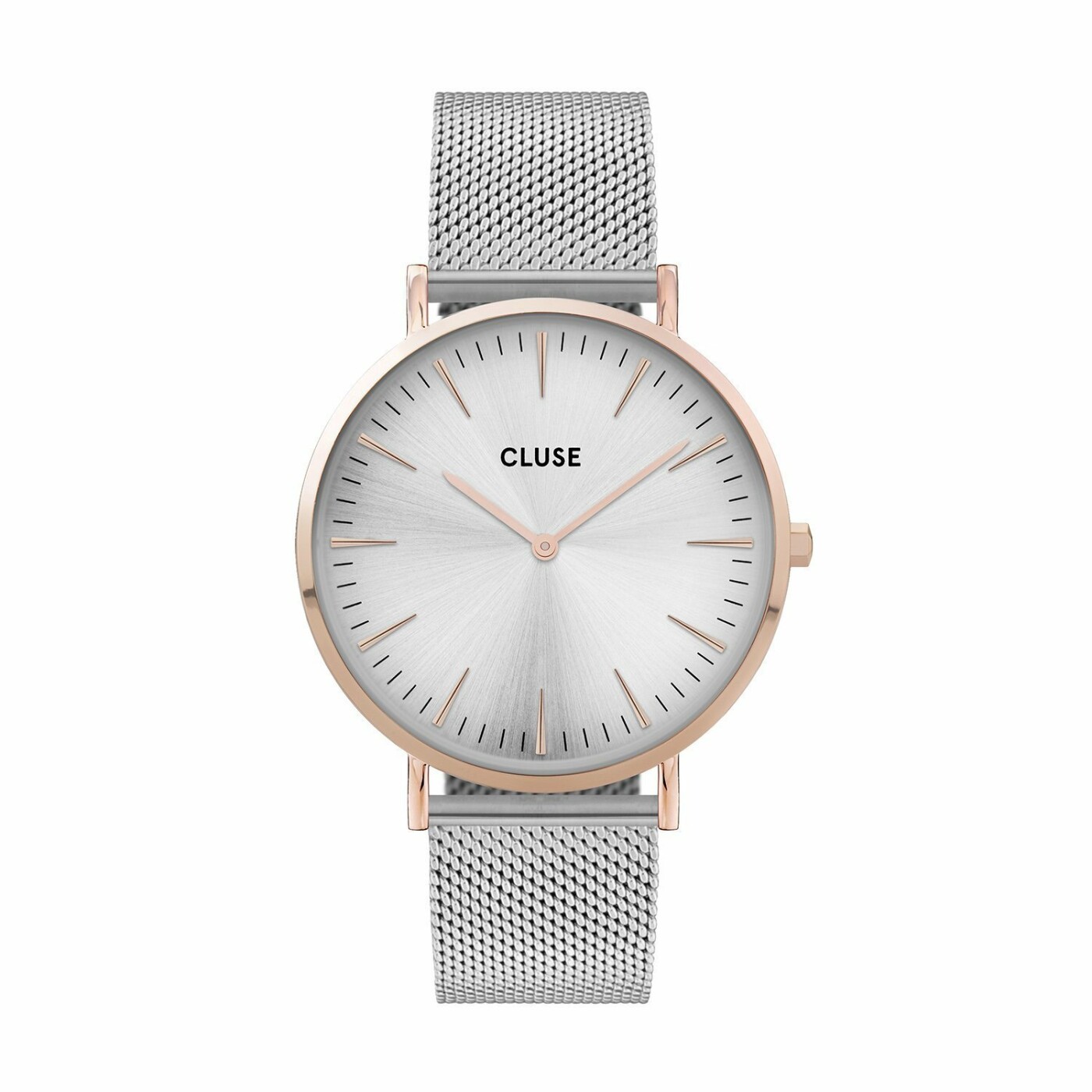 Montre Cluse Boho Chic Mesh, Rose Gold, Silver/Silver