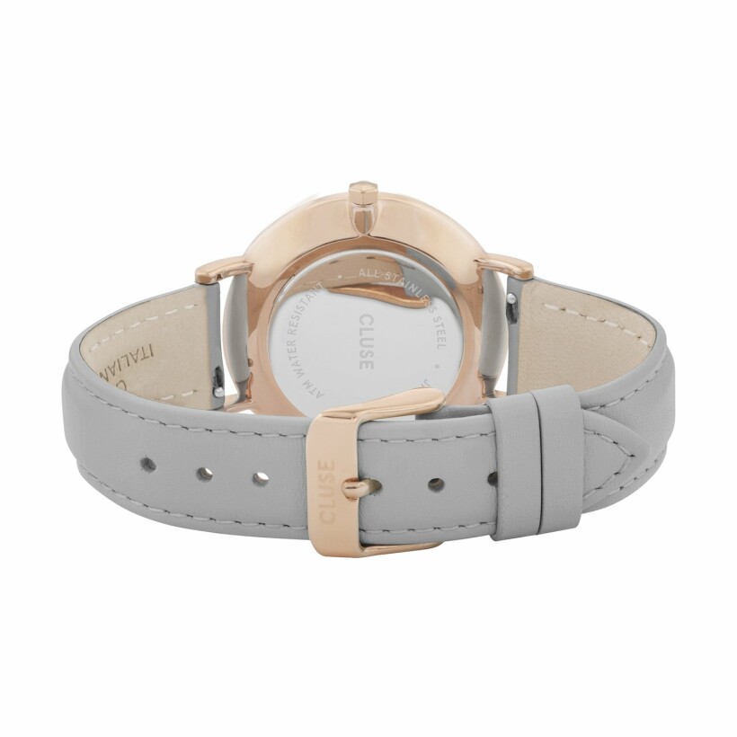 Montre Cluse Boho Chic Leather, Rose Gold, White/Grey