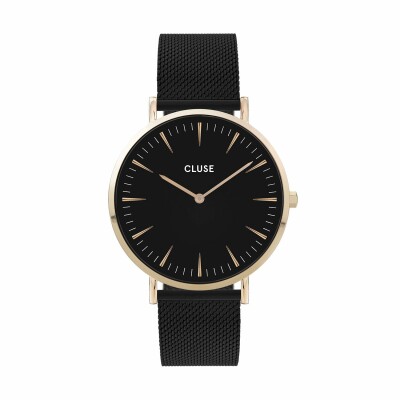 Montre Cluse Boho Chic Mesh, Gold, Black/Black