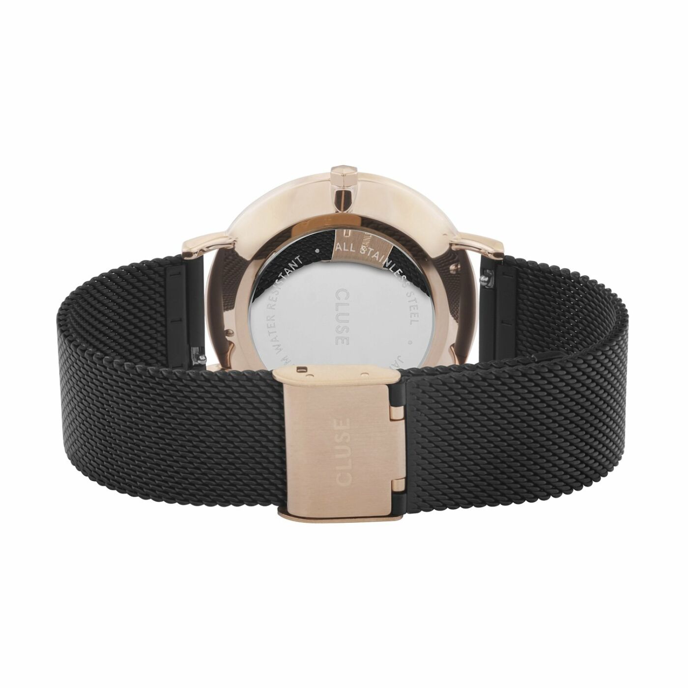 Montre Cluse Boho Chic Mesh, Rose Gold, Black/Black