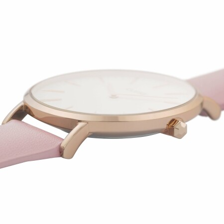 Montre Cluse Boho Chic Leather, Rose Gold, White/Pink