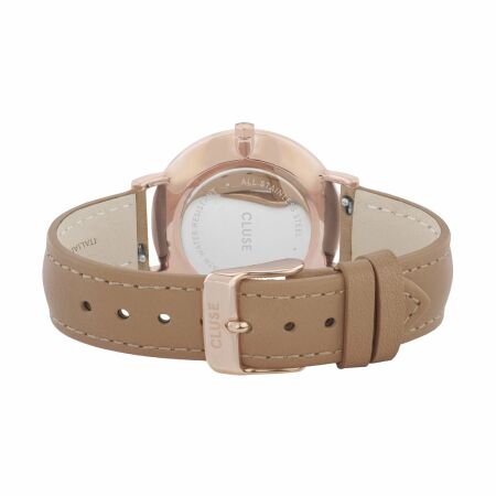 Montre Cluse Boho Chic Leather, Rose Gold, White/Hazelnut