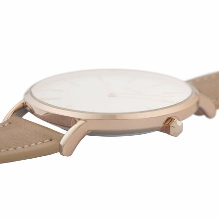 Montre Cluse Boho Chic Leather, Rose Gold, White/Hazelnut